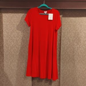 LuLaRoe Jesse Dress size Small, NWT, SOLID RED